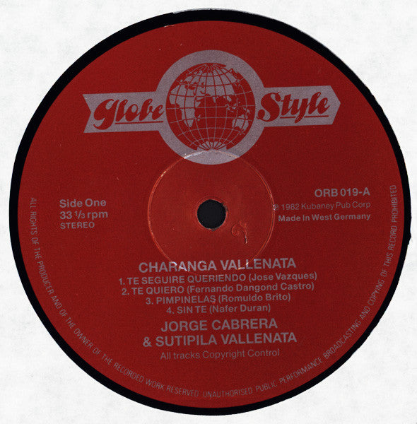 Jorge Cabrera Y Su Tipica Vallenata ~ Charanga Vallenata (Vinyl) - Djungel & Jazz