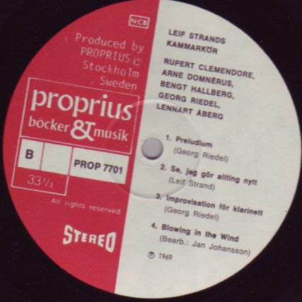 Leif Strands Kammarkör ~ En Skiva Med Leif Strands Kammarkör (Vinyl) - Djungel & Jazz