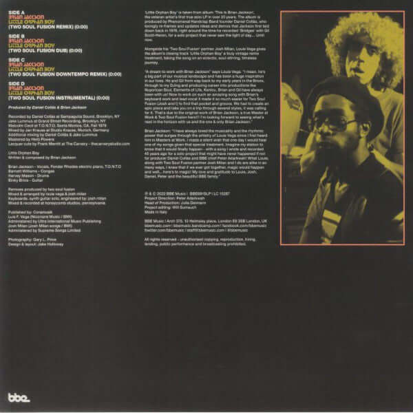 Brian Jackson ~ Little Orphan Boy (Two Soul Fusion Remixes) (Vinyl) - Djungel & Jazz