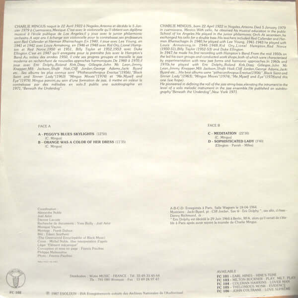 Charles Mingus : Meditation (LP, Album)