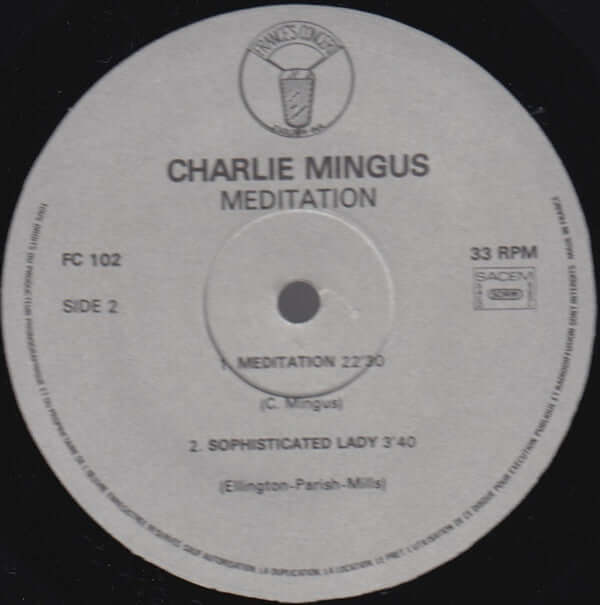Charles Mingus : Meditation (LP, Album)