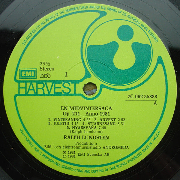 Ralph Lundsten : En Midvintersaga - Nordisk Natursymfoni No3 (LP)