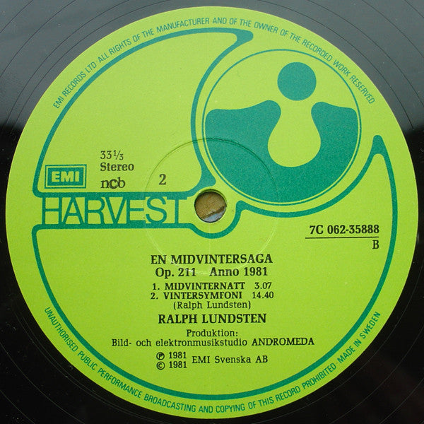 Ralph Lundsten : En Midvintersaga - Nordisk Natursymfoni No3 (LP)