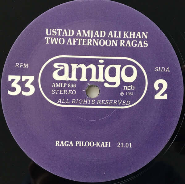 Amjad Ali Khan : Two Afternoon Ragas (LP, Album)