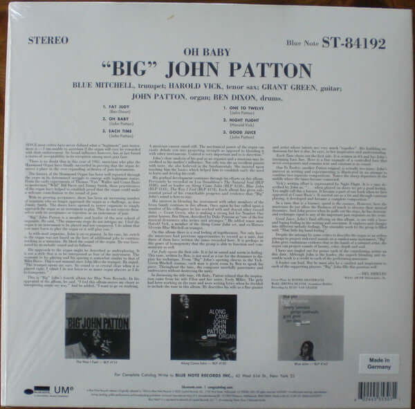 Big John Patton ~ Oh Baby! (Vinyl) - Djungel & Jazz