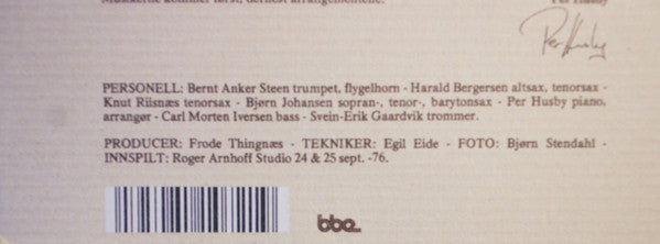 Per Husby Septett ~ Peacemaker (Vinyl) - Djungel & Jazz