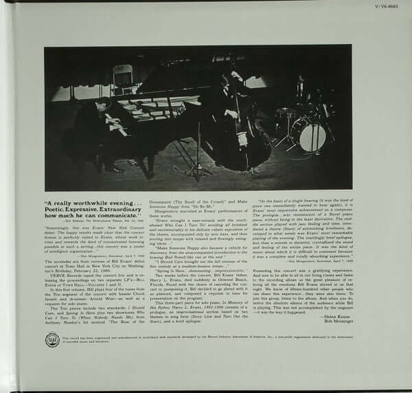 Bill Evans Trio ~ Bill Evans At Town Hall (Volume One) (Vinyl) - Djungel & Jazz