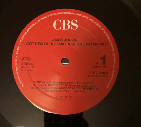 Janis Joplin : I Got Dem Ol' Kozmic Blues Again Mama! (LP, Album, RE)