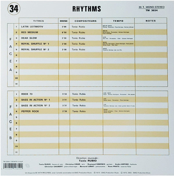 Tonio Rubio ~ Rhythms (Vinyl) - Djungel & Jazz