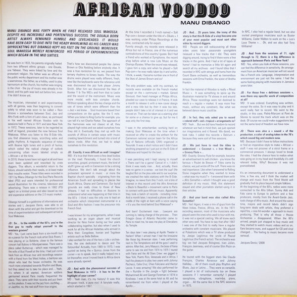 Manu Dibango ~ African Voodoo (Vinyl) - Djungel & Jazz