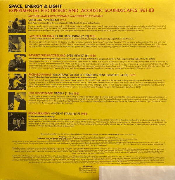 Various ~ Space, Energy & Light (Experimental Electronic And Acoustic Soundscapes 1961-88) (Vinyl) - Djungel & Jazz