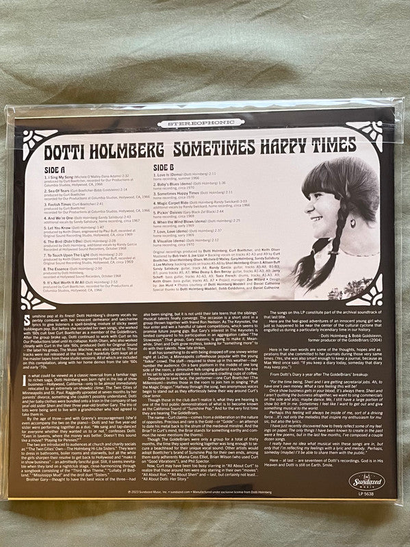 Dottie Holmberg : Sometimes Happy Times (LP, Col)