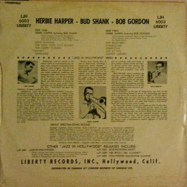 Herb Harper Featuring Bud Shank And Bob Gordon  ~ Herbie Harper Featuring Bud Shank And Bob Gordon (Vinyl) - Djungel & Jazz