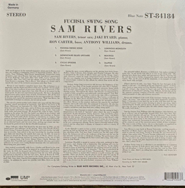 Sam Rivers ~ Fuchsia Swing Song (Vinyl) - Djungel & Jazz