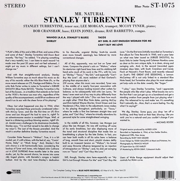 Stanley Turrentine ~ Mr. Natural (Vinyl) - Djungel & Jazz