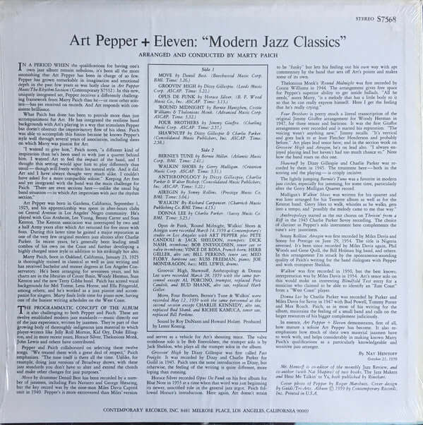 Art Pepper : Art Pepper + Eleven (LP, Album, RE)