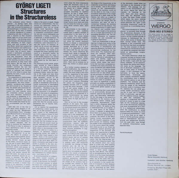 György Ligeti : Aventures / Nouvelles Aventures / Atmospheres / Volumina (LP)