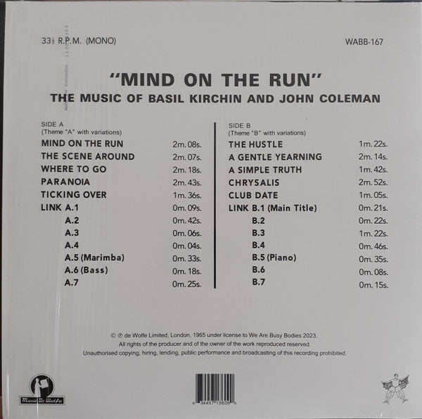 Basil Kirchin And John Coleman ~ Mind On The Run (The Music Of Basil Kirchin And John Coleman) (Vinyl) - Djungel & Jazz