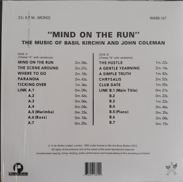 Basil Kirchin And John Coleman : Mind On The Run (The Music Of Basil Kirchin And John Coleman) (LP, Mono, RE)