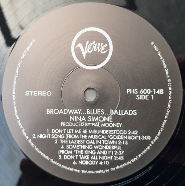 Nina Simone ~ Broadway - Blues - Ballads (Vinyl) - Djungel & Jazz
