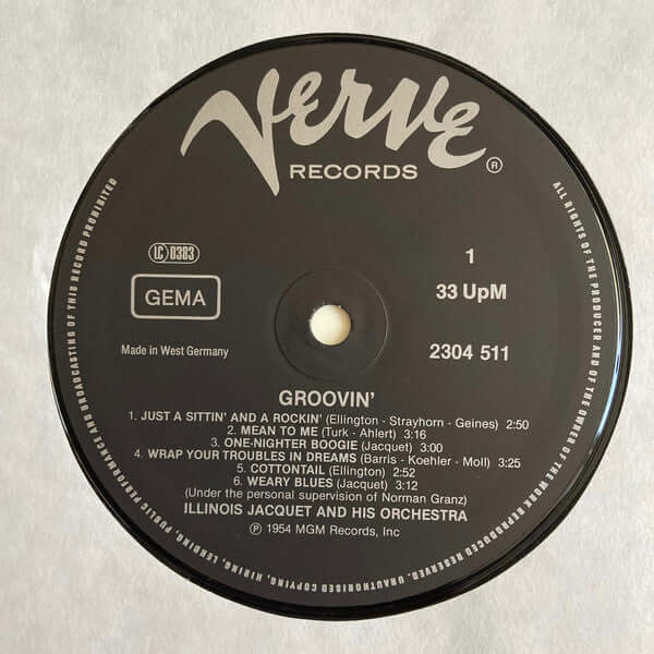 Illinois Jacquet And His Orchestra : Groovin' With Jacquet (LP, Album, Mono, RE)