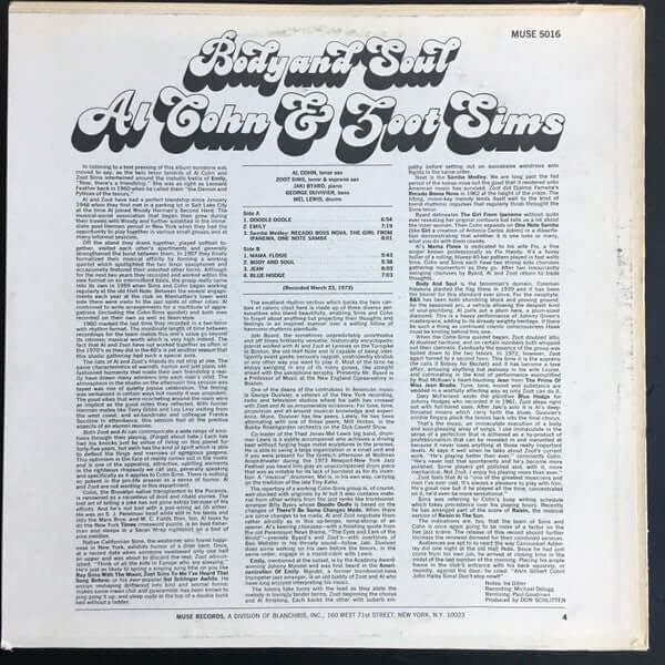Al Cohn & Zoot Sims : Body And Soul (LP, Album)