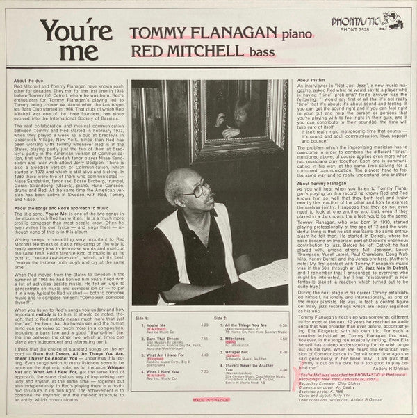 Tommy Flanagan, Red Mitchell : You're Me (LP, Album)