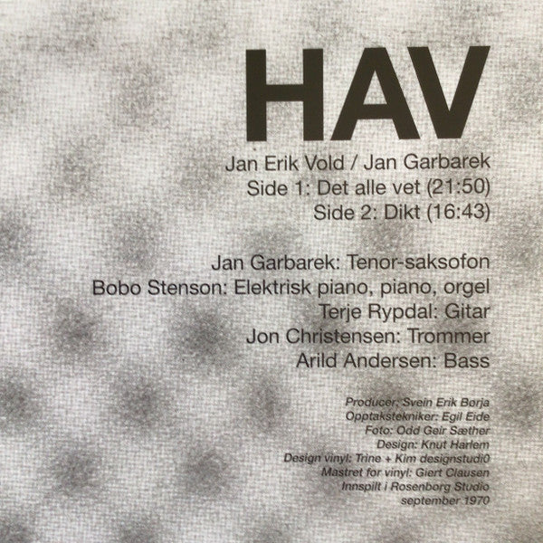 Jan Erik Vold & Jan Garbarek ~ Hav (Vinyl) - Djungel & Jazz