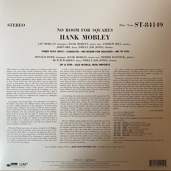 Hank Mobley ~ No Room For Squares (Vinyl) - Djungel & Jazz