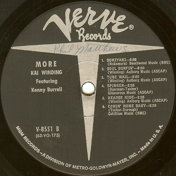 Kai Winding Featuring Kenny Burrell ~ !!! More !!! (Theme From Mondo Cane) (Vinyl) - Djungel & Jazz