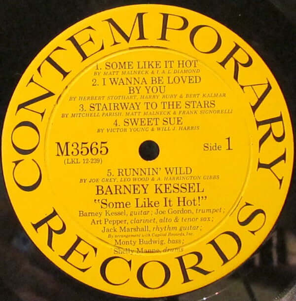 Barney Kessel : Some Like It Hot (LP, Album, Mono)