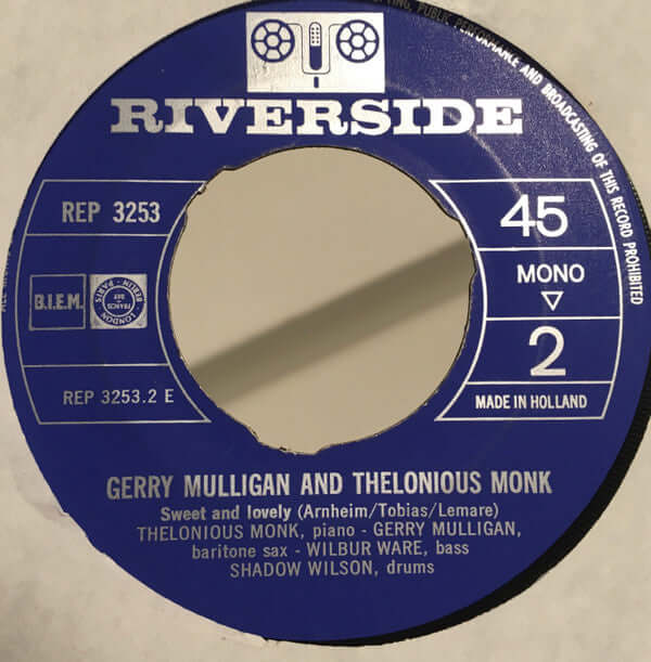 Gerry Mulligan And Thelonious Monk : Giants Meeting (7", EP, Mono)