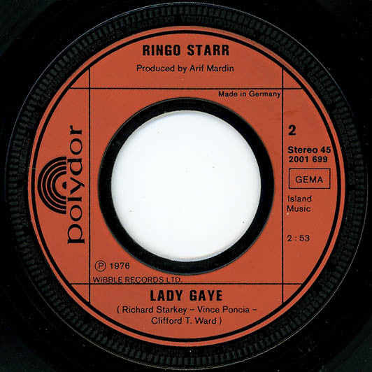 Ringo Starr ~ Hey Baby / Lady Gaye (Vinyl) - Djungel & Jazz