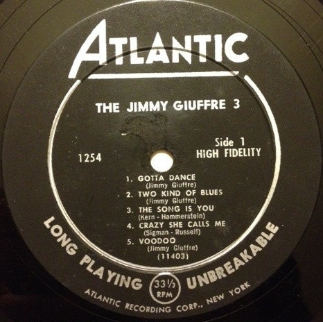 The Jimmy Giuffre Trio : The Jimmy Giuffre 3 (LP, Album, Mono)