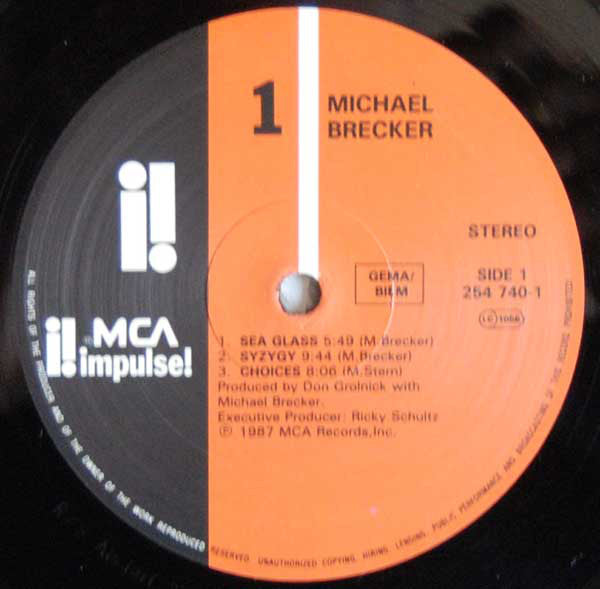 Michael Brecker : Michael Brecker (LP, Album)