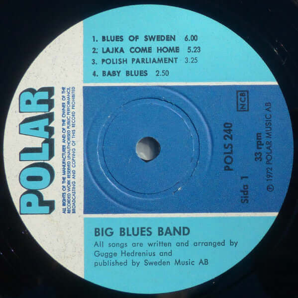 Gugge Hedrenius Big Blues Band : Blues Of Sweden (LP, Album)