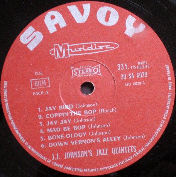 The J.J. Johnson Quintet : J.J. Johnson's Jazz Quintets (LP, Album, RE)