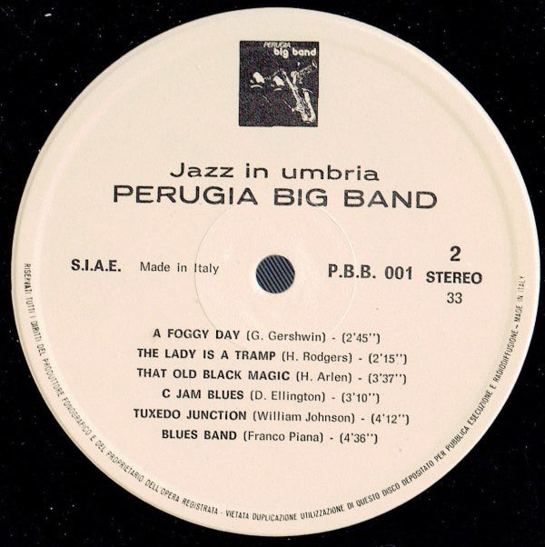 Perugia Big Band ~ Jazz In Umbria (Vinyl) - Djungel & Jazz