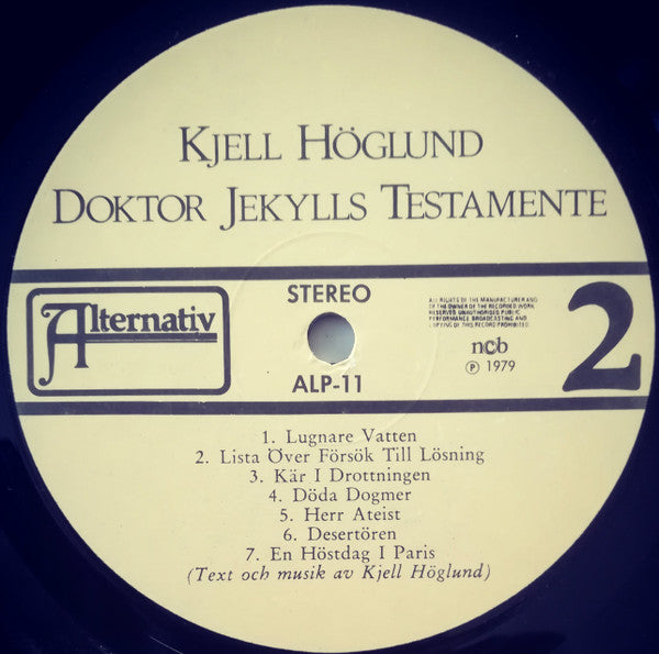Kjell Höglund : Doktor Jekylls Testamente (LP, Album)