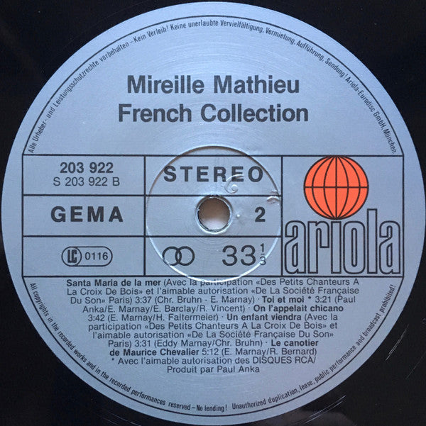 Mireille Mathieu ~ French Collection (Vinyl) - Djungel & Jazz