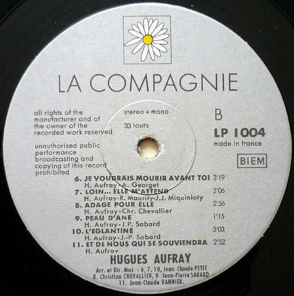 Hugues Aufray : Avec Amour (LP, Album, Gat)