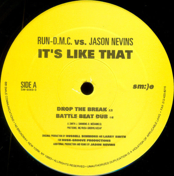 Run-DMC Vs. Jason Nevins : It's Like That (12")