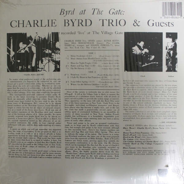 Charlie Byrd Trio : Byrd At The Gate (LP, Album, RE)