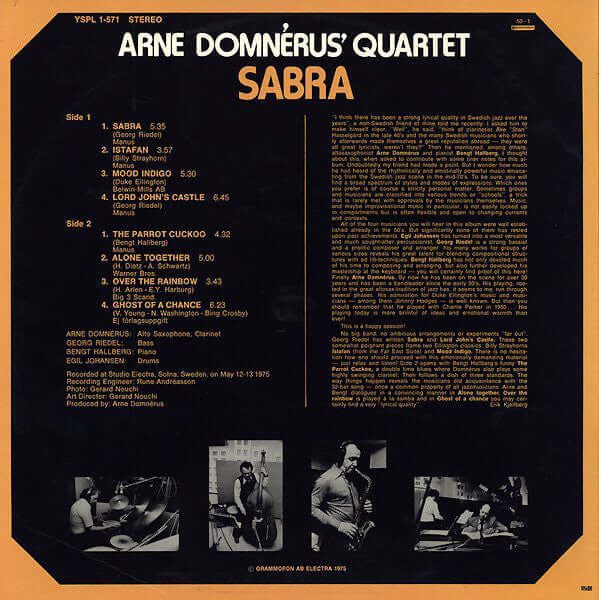 Arne Domnérus Kvartett : Sabra (LP, Album)