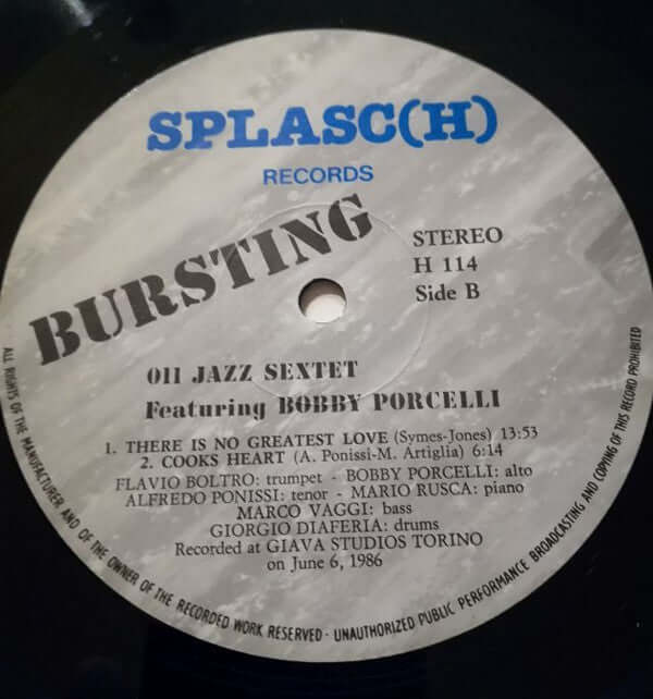 011 Jazz Sextet Featuring Bobby Porcelli ~ Bursting (Vinyl) - Djungel & Jazz