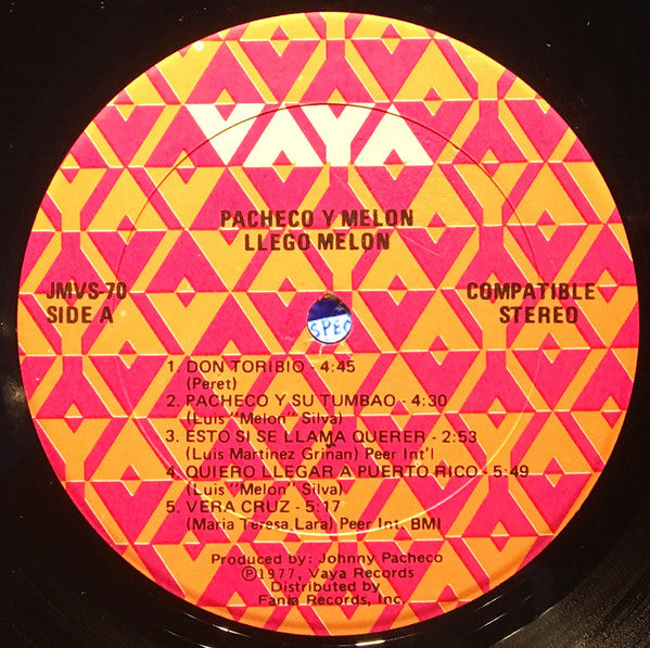 Pacheco y Melón : Llego Melon (LP, Album)