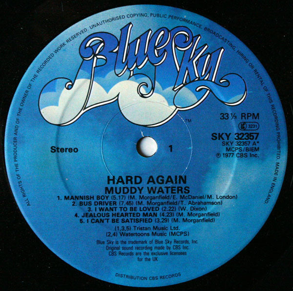 Muddy Waters : Hard Again (LP, Album, RE)