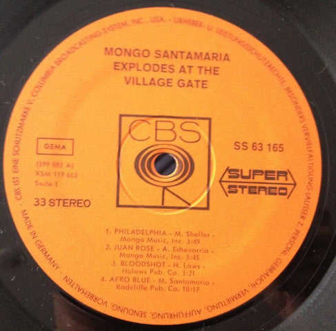 Mongo Santamaria : Mongo Santamaria Explodes At The Village Gate (LP, Album)