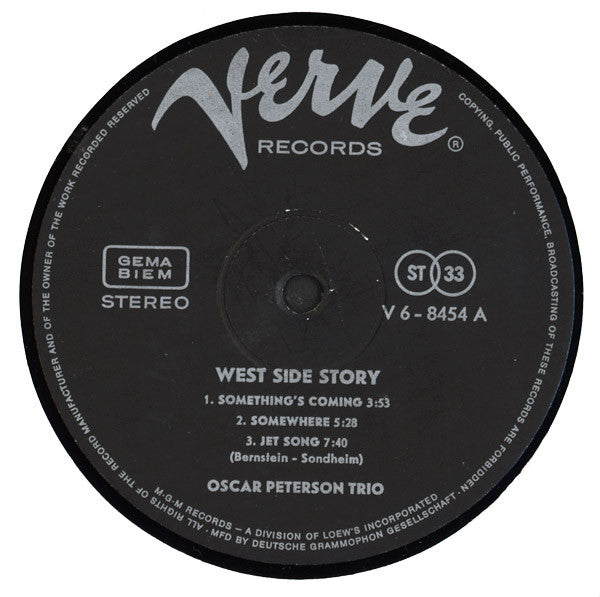 The Oscar Peterson Trio : West Side Story (LP, Album)