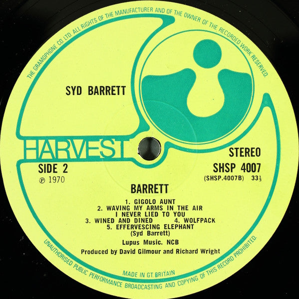 Syd Barrett : Barrett (LP, Album, Tex)